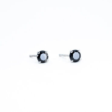 Small 4-Prong Martini Stud Earrings - Black