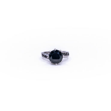 8-Prong Bypass Band Ring - Black