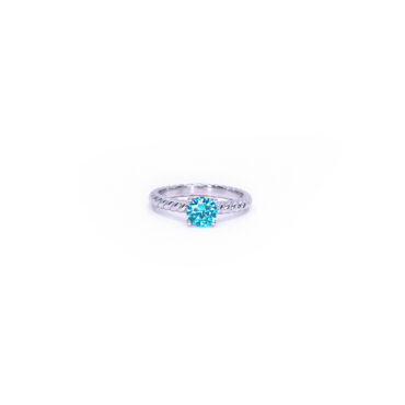 4-Prong Cable Solitaire Ring - Topaz Blue